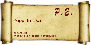Pupp Erika névjegykártya